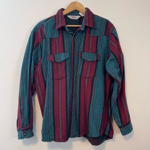 Vintage Dakota by Five Brothers Western Striped Heavyweight Long Sleeve Men’s Bu